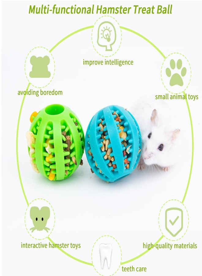 FlidRunest Hamster Foraging Ball Toy Puzzle, 2 PCS Hamster Treat Ball for Teething, Small Animals Slow Feeder, Food Hide Treat Dispensing Snuffle Game Interactive Toy for Guinea Pig, Rat - Image 3